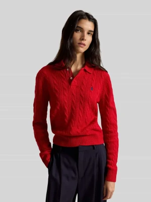 Koszulka polo o kroju regular fit z mieszanki wełny z dodatkiem kaszmiru Polo Ralph Lauren Jasnoczerwony