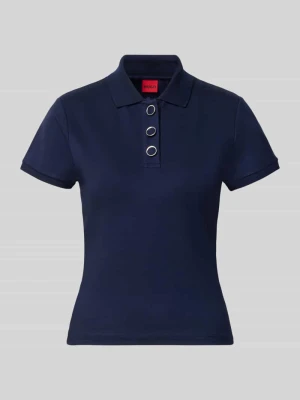 koszulka polo o kroju regular fit z mieszanki wiskozy model 'Dereyel' Hugo Granatowy