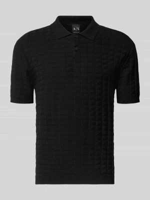 koszulka polo o kroju regular fit z mieszanki wiskozy model 'Maglia' Armani Exchange Czarny