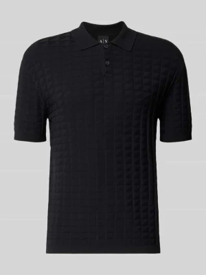 koszulka polo o kroju regular fit z mieszanki wiskozy model 'Maglia' Armani Exchange Granatowy