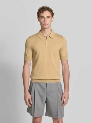 Koszulka polo o kroju regular fit z mieszanki wiskozy model 'SAN PETER' Hugo Beżowy