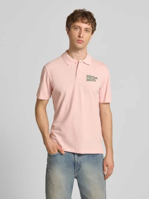 Koszulka polo o kroju regular fit z nadrukiem i listwą guzikową model 'MAILLE' Blend