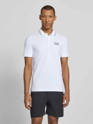 Koszulka polo o kroju regular fit z nadrukiem z logo EA7 Emporio Armani