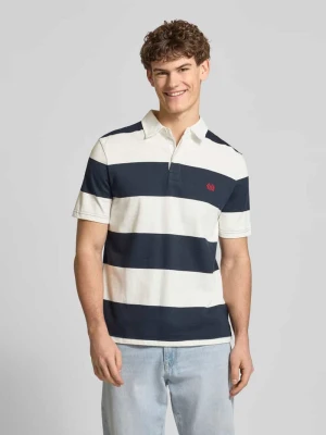 Koszulka polo o kroju regular fit z paskami rugby i haftowanym logo REVIEW