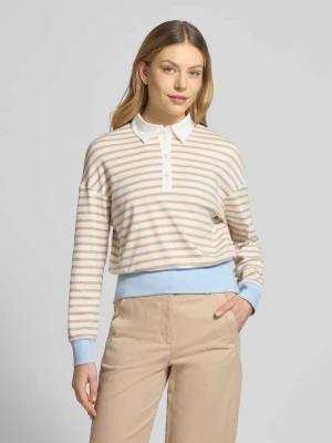 Koszulka polo o kroju regular fit z szerokim pasem Marc Cain