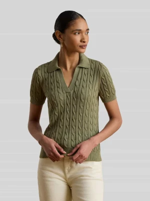 Koszulka polo o kroju regular fit z tkanego materiału – mieszanka bawełny Lauren Ralph Lauren Khaki