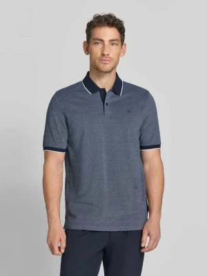 koszulka polo o kroju regular fit z wyhaftowanym logo Bugatti Jeansowy niebieski