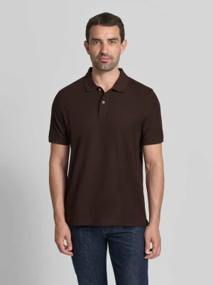 koszulka polo o kroju regular fit z wyhaftowanym logo FYNCH-HATTON Ciemnobrązowy
