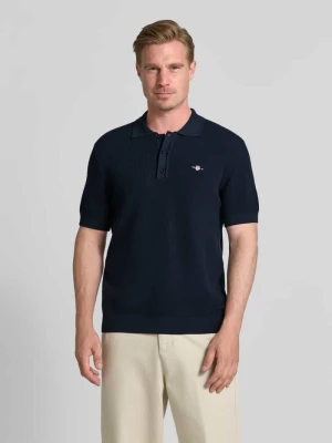 koszulka polo o kroju regular fit z wyhaftowanym logo Gant Granatowy