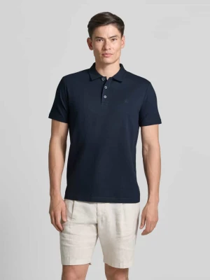 koszulka polo o kroju regular fit z wyhaftowanym logo Lerros Granatowy