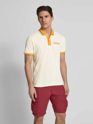 Koszulka polo o kroju regular fit z wyhaftowanym logo model ‘E-MURLO’ Napapijri