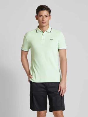 Koszulka polo o kroju regular fit z wyhaftowanym logo model ‘PADDY’ BOSS Green