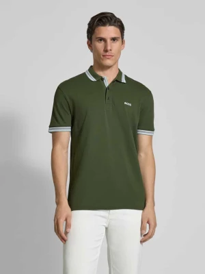 Koszulka polo o kroju regular fit z wyhaftowanym logo model ‘PADDY’ BOSS Green