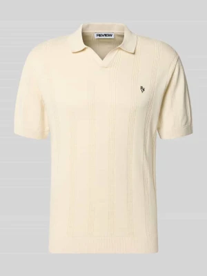 koszulka polo o kroju regular fit z wyhaftowanym logo REVIEW