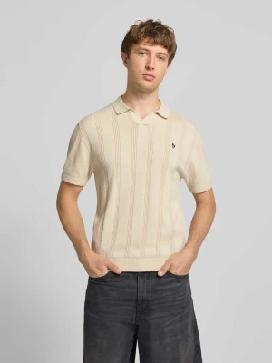 koszulka polo o kroju regular fit z wyhaftowanym logo REVIEW Écru