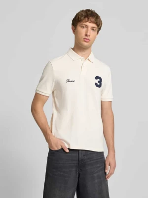 koszulka polo o kroju regular fit z wyhaftowanym logo REVIEW