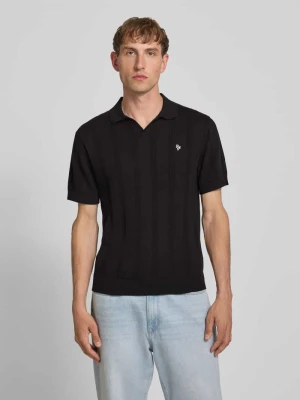 koszulka polo o kroju regular fit z wyhaftowanym logo REVIEW Czarny