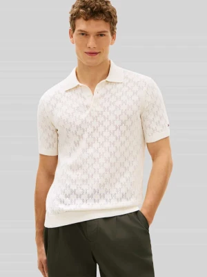 Koszulka polo o kroju regular fit z wzorem pointelle Tommy Hilfiger