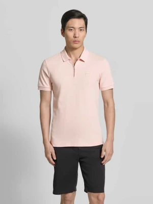 koszulka polo o kroju regular fit z zamkiem błyskawicznym Boss Orange