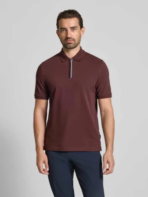 Koszulka polo o kroju regular fit z zamkiem błyskawicznym Bugatti