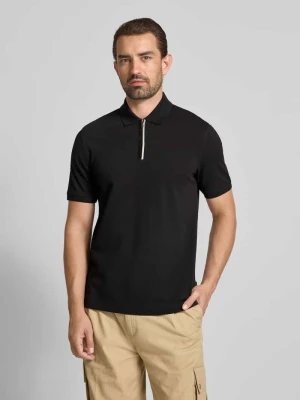 Koszulka polo o kroju regular fit z zamkiem błyskawicznym Bugatti