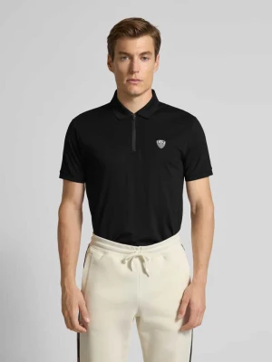 Koszulka polo o kroju regular fit z zamkiem błyskawicznym i naszywką z logo EA7 Emporio Armani