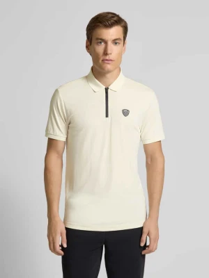 Koszulka polo o kroju regular fit z zamkiem błyskawicznym i naszywką z logo EA7 Emporio Armani