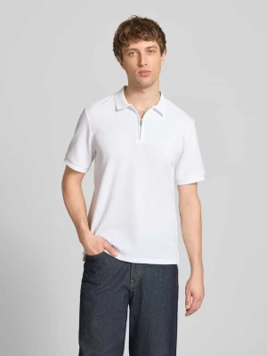 koszulka polo o kroju regular fit z zamkiem błyskawicznym model 'AUSTIN' Jack&Jones Biały
