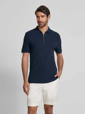 Koszulka polo o kroju regular fit z zamkiem błyskawicznym model ‘Paras’ Boss