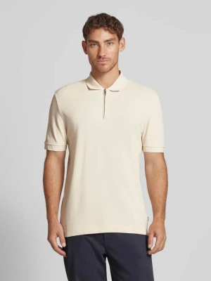 Koszulka polo o kroju regular fit z zamkiem błyskawicznym model ‘Paras’ Boss