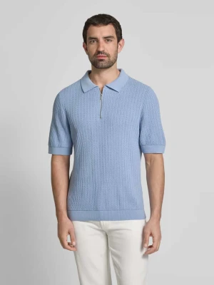 Koszulka polo o kroju regular fit ze ściegiem warkoczowym JAKE*S STUDIO MEN