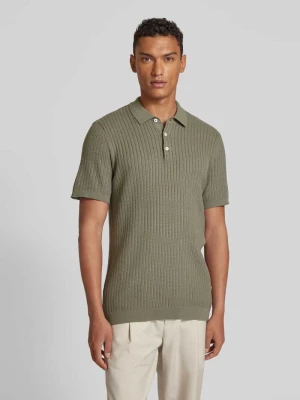 Koszulka polo o kroju regular fit ze ściegiem warkoczowym model ‘Karl’ casual friday