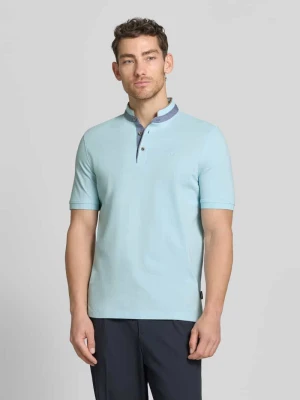 Koszulka polo o kroju regular fit ze stójką i wyhaftowanym logo Bugatti