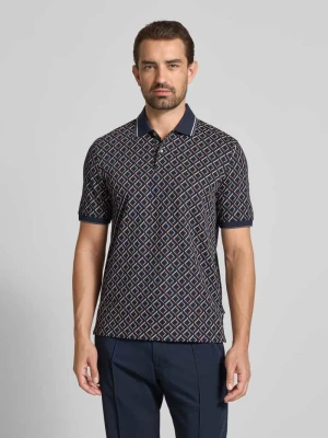 Koszulka polo o kroju regular fit ze wzorem na całej powierzchni Bugatti