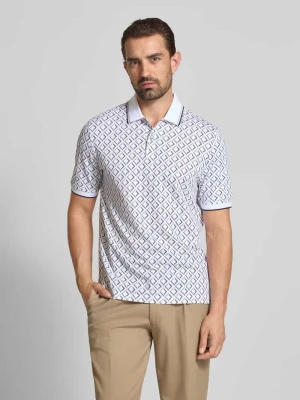 Koszulka polo o kroju regular fit ze wzorem na całej powierzchni Bugatti