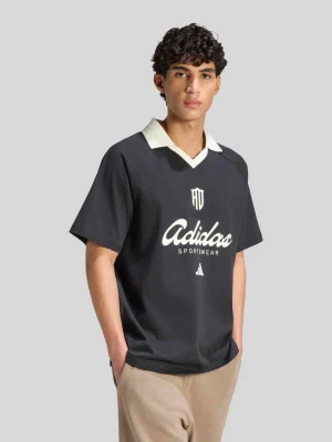 Koszulka polo o kroju relaxed fit z czystej bawełny Adidas Czarny