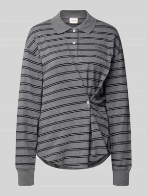 Koszulka polo o kroju relaxed fit z czystej bawełny Closed Średnioszary melanż