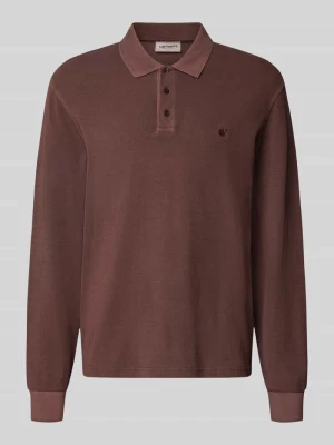 Koszulka polo o kroju relaxed fit z czystej bawełny z wyhaftowanym logo Carhartt WIP Ciemnoczerwony