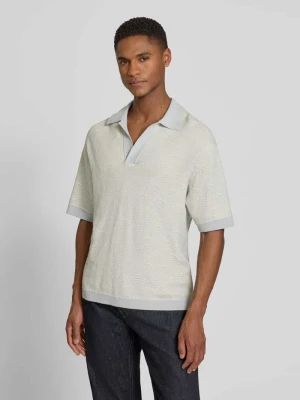 koszulka polo o kroju relaxed fit z dekoltem w serek model 'LAURENZZO' Drykorn Miętowy