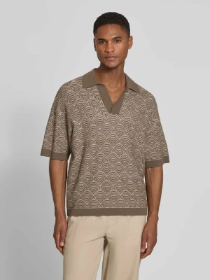 koszulka polo o kroju relaxed fit z dekoltem w serek model 'LAURENZZO' drykorn
