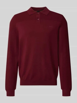Koszulka polo o kroju relaxed fit z dodatkiem wełny model 'KN_Momentum-X PL' Boss Bordowy