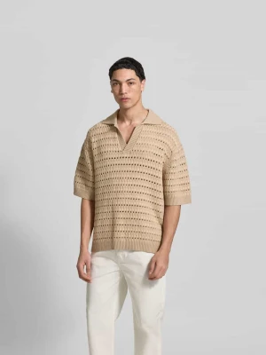 Koszulka polo o kroju relaxed fit z dodatkiem wiskozy Maison Kitsuné Beżowy