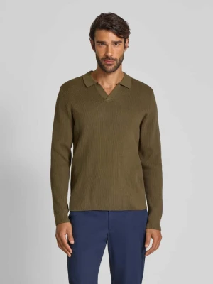 Koszulka polo o kroju relaxed fit z fakturowanym wzorem lindbergh