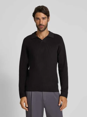 Koszulka polo o kroju relaxed fit z fakturowanym wzorem lindbergh