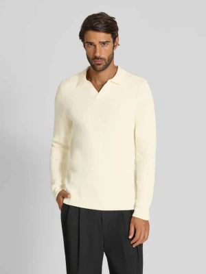Koszulka polo o kroju relaxed fit z fakturowanym wzorem lindbergh