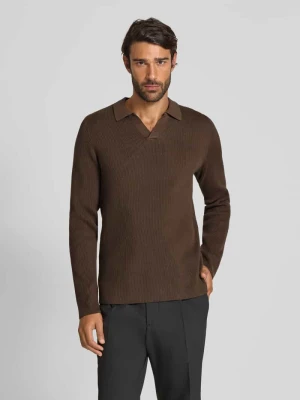 Koszulka polo o kroju relaxed fit z fakturowanym wzorem lindbergh
