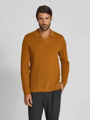 Koszulka polo o kroju relaxed fit z fakturowanym wzorem lindbergh