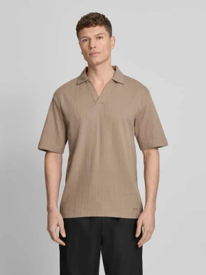 Koszulka polo o kroju relaxed fit z fakturowanym wzorem model 'DALIBO' HUGO
