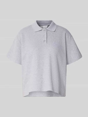 koszulka polo o kroju relaxed fit z fakturowanym wzorem model 'Noa' Oh April Średnioszary melanż