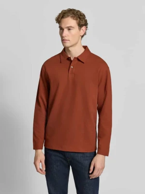 Koszulka polo o kroju relaxed fit z mieszanka bawełny model 'AIDEN' Selected